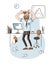Angry office worker flat vector illustration