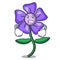 Angry periwinkle flower mascot cartoon