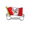 Angry peru cartoon flag attached to wall mascot