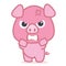 Angry pig cartoon character