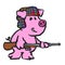 Angry pig hunter cartoon