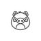 Angry piggy face emoticon line icon