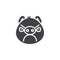 Angry piggy face emoticon vector icon