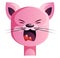 Angry pink cartoon cat vector illustartion