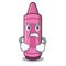 Angry pink crayons in the character shape