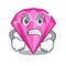 Angry pink diamond in the mascot shape