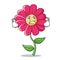 Angry pink flower character cartoon