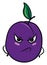 Angry plum, illustration, vector