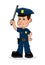 Angry police officer vector illustration.