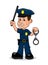 Angry police officer vector illustration.