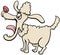 Angry poodle dog cartoon illustration