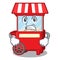 Angry popcorn machine isolated in the mascot