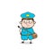Angry Postboy Showing Hand Vector Illustration