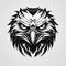 Angry predatory eagle, logo, monochrome drawing, bird Icon, eagle symbol, angry bird portrait,