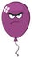 Angry Purple Balloon Cartoon Mascot Character.