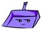 Angry purple dustpan, illustration, vector