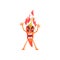 Angry Red Hot Chili Pepper Humanized Emotional Flat Cartoon Character Burning In Flames With Rage