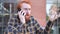 Angry Redhead Beard Young Man Talking on Phone