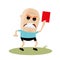 Angry referee showing red card