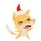 angry retro cartoon of a fox wearing santa hat