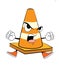 Angry Road cone cartoon