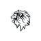 Angry Roaring Black and White Lion Head, Vector Logo Design, Illustration