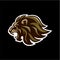 Angry Roaring Lion Head Black Background Vector Logo Design, Illustration