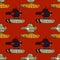 Angry robot tank seamless pattern