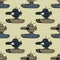 Angry robot tank seamless pattern