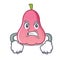 Angry rose apple mascot cartoon