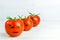 Angry, sad, fear. negative emotions on tomatoes. copy space