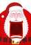 Angry Santa Claus shouts. Scary grandfather yelling. Crazy Santa