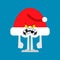 Angry Santa hat cartoon isolated. Crazy Christmas and New Year vector illustration