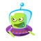 An angry and screaming green alien, cute cartoon monster. Colorful vector character