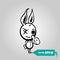 Angry sewn voodoo bunny finger gesture thumb up