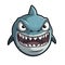 Angry Shark Face Sticker On Isolated Tansparent Background, Png, Logo. Generative AI