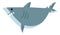 An angry shark looking out for its prey underwater vector color drawing or illustration