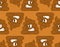Angry shit pattern seamless. Evil turd background. Vector illustration