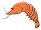 Angry shrimp, illustration, vector