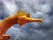 Angry skies above a symbolic statue in Phnom Penh Cambodia