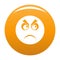 Angry smile icon vector orange