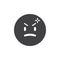 Angry smiley emoticon vector icon