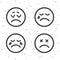 Angry Smiley icons. Crying and unhappy emoticons symbols.