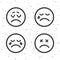 Angry Smiley icons. Crying and unhappy emoticons symbols