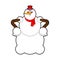 Angry snowman. Evil Santa Claus helper. ruffian New Year. Christmas Vector illustration