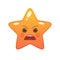 Angry star shaped comic emoticon