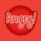 Angry Sticker Social Media Network Message Badges Design