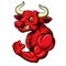 Angry strong bull with muscular body