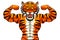 Angry strong tiger mascot.