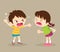 Angry student boy and girl are quarreling